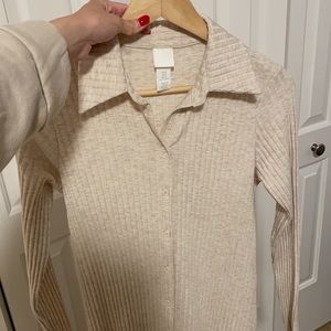 Beige H&M knit midi dress. Size small.